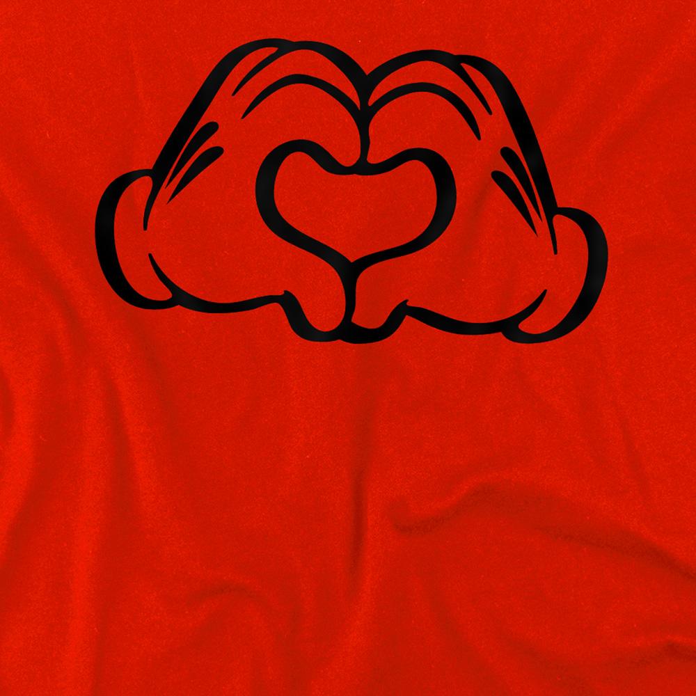 Red - Side - Mickey Mouse Childrens-Kids Love Hands Hoodie