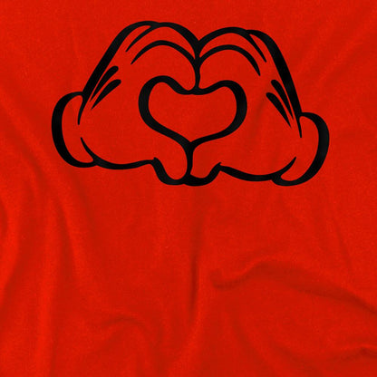 Red - Side - Mickey Mouse Childrens-Kids Love Hands Hoodie