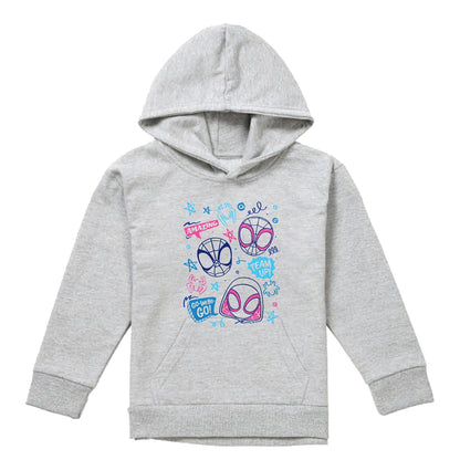 Athletic Heather - Front - Spidey And His Amazing Friends Childrens-Kids Doodle Pull Over Hoodie