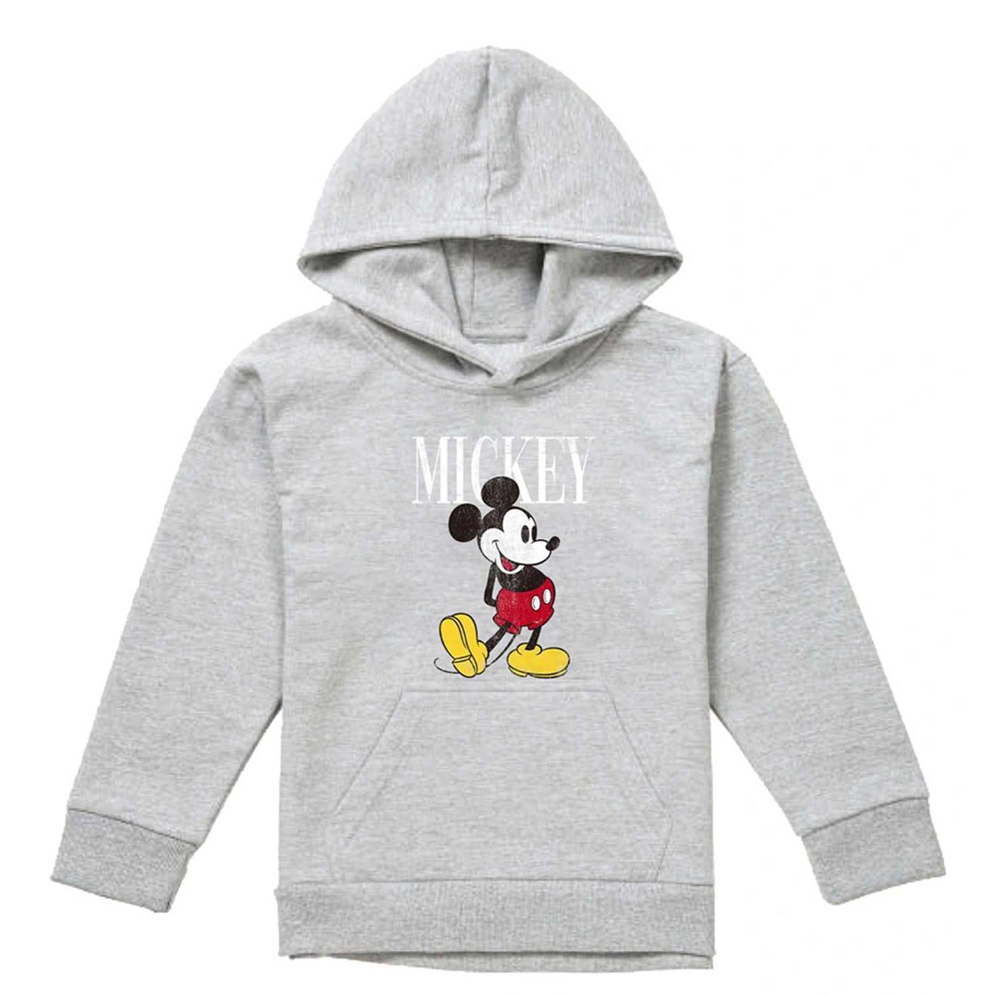 Athletic Heather - Front - Mickey Mouse Childrens-Kids 90s Classic Heather Hoodie