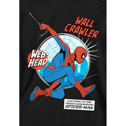 Black - Side - Spider-Man Childrens-Kids Friendly Neighborhood Wall Crawler Pull Over Hoodie