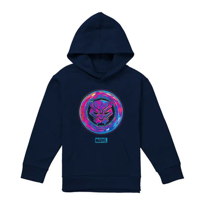 Navy - Front - Black Panther Childrens-Kids Scratch Pull Over Hoodie