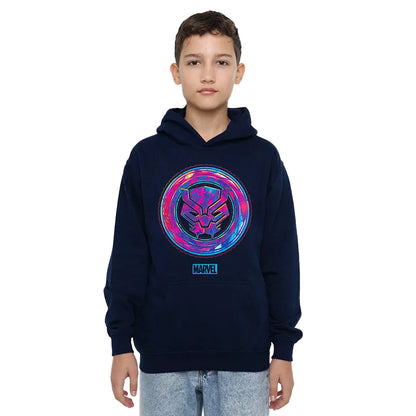 Navy - Lifestyle - Black Panther Childrens-Kids Scratch Pull Over Hoodie
