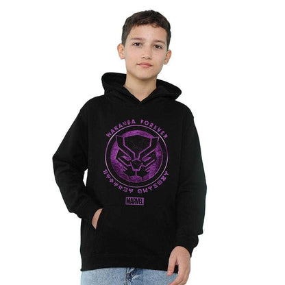 Black - Lifestyle - Black Panther Childrens-Kids Scratch Pull Over Hoodie