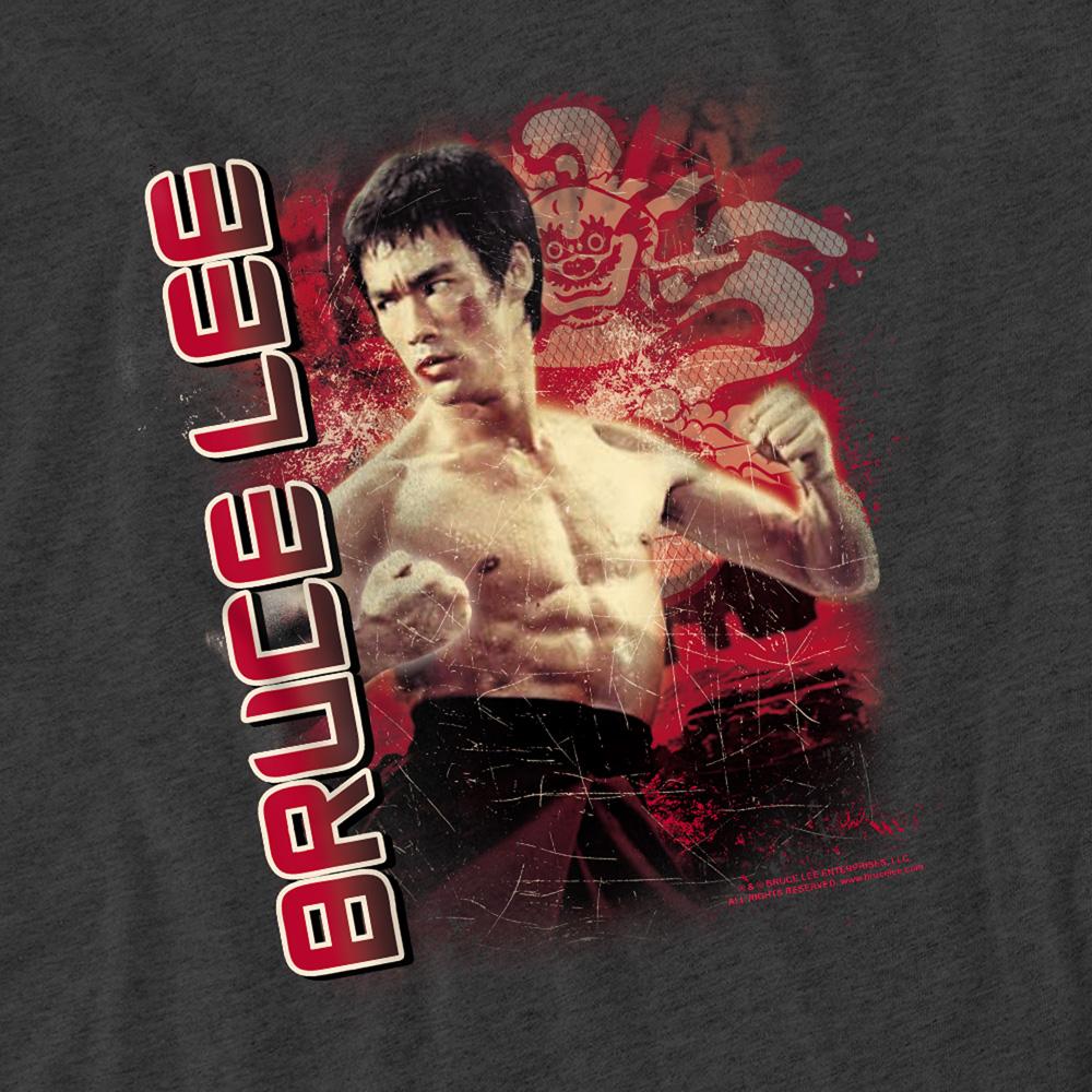Charcoal - Side - Bruce Lee Unisex Adult Fury T-Shirt
