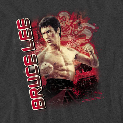 Charcoal - Side - Bruce Lee Unisex Adult Fury T-Shirt