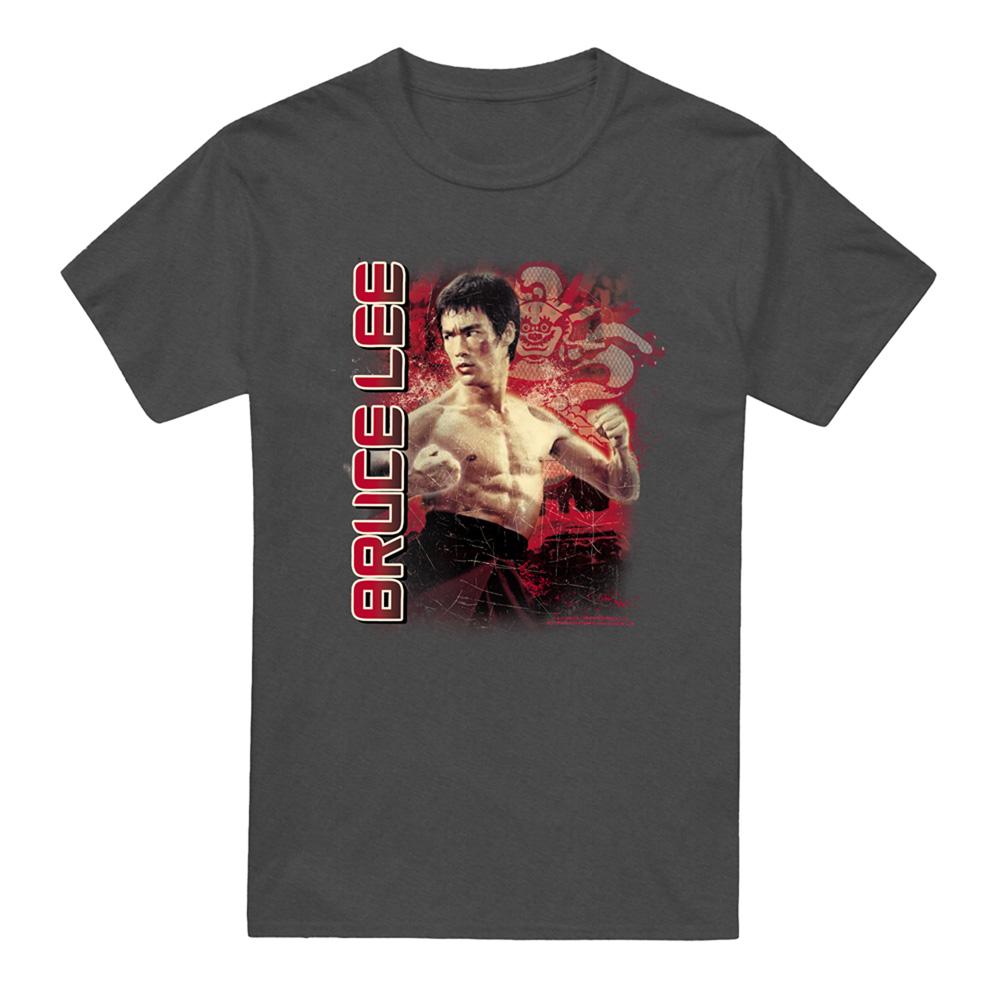Charcoal - Front - Bruce Lee Unisex Adult Fury T-Shirt