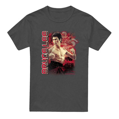 Charcoal - Front - Bruce Lee Unisex Adult Fury T-Shirt