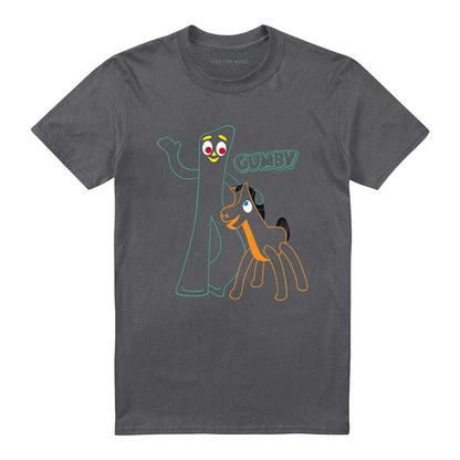 Charcoal - Front - Gumby Unisex Adult Outline T-Shirt