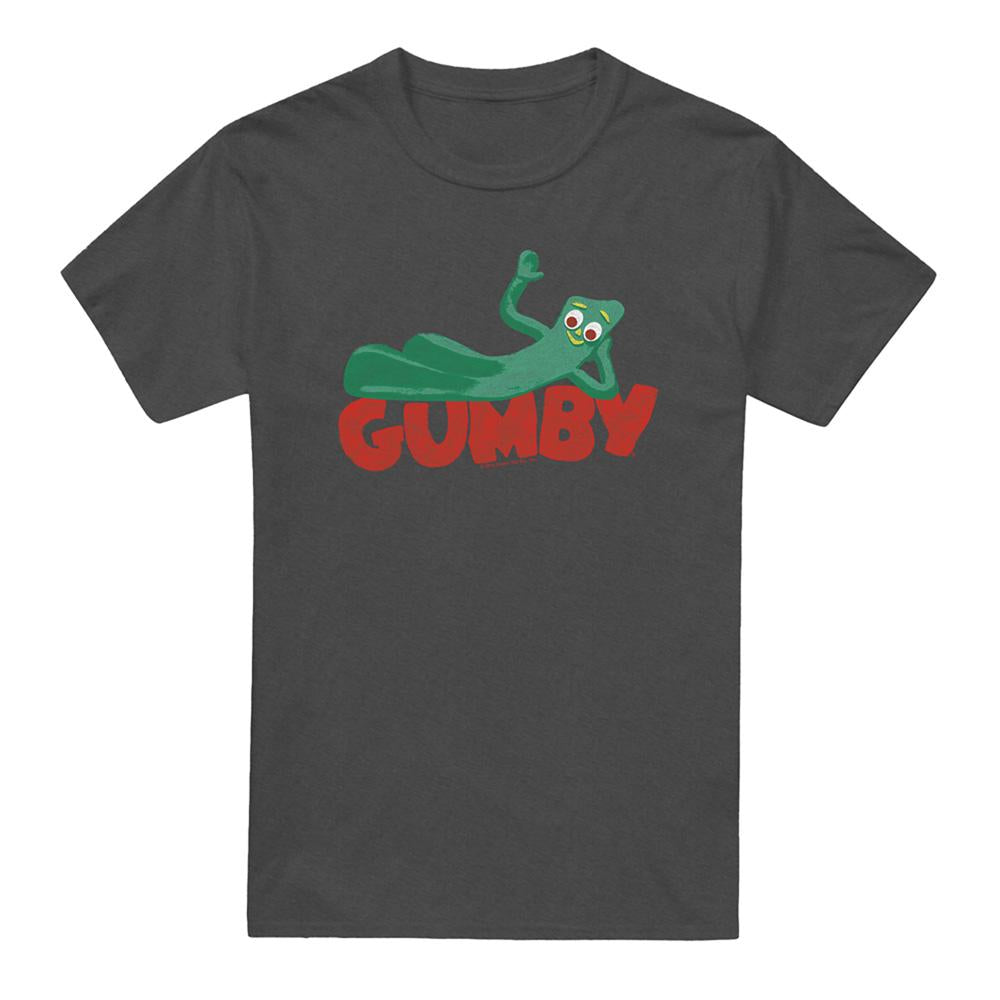 Charcoal - Front - Gumby Unisex Adult On Logo T-Shirt