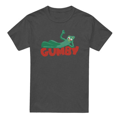 Charcoal - Front - Gumby Unisex Adult On Logo T-Shirt