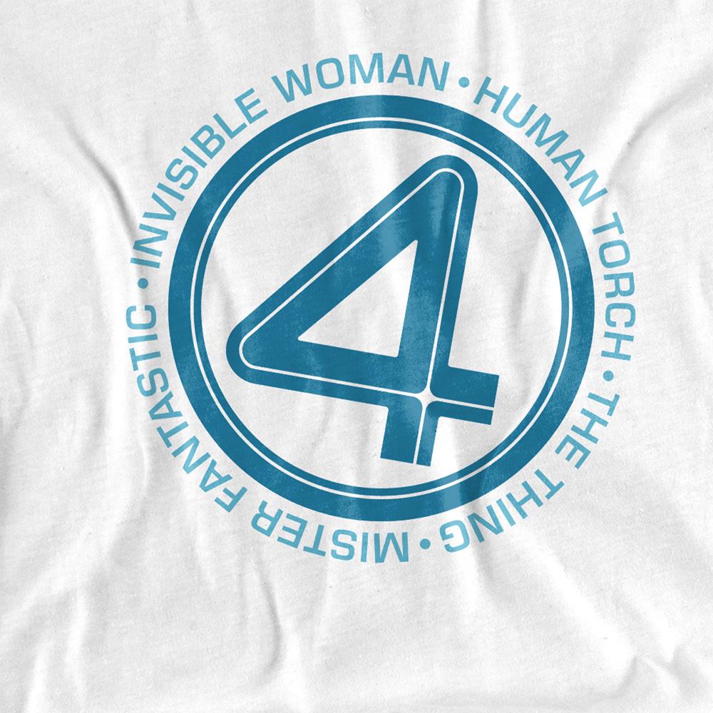 White - Pack Shot - Fantastic Four Unisex Adult Superhero Team T-Shirt