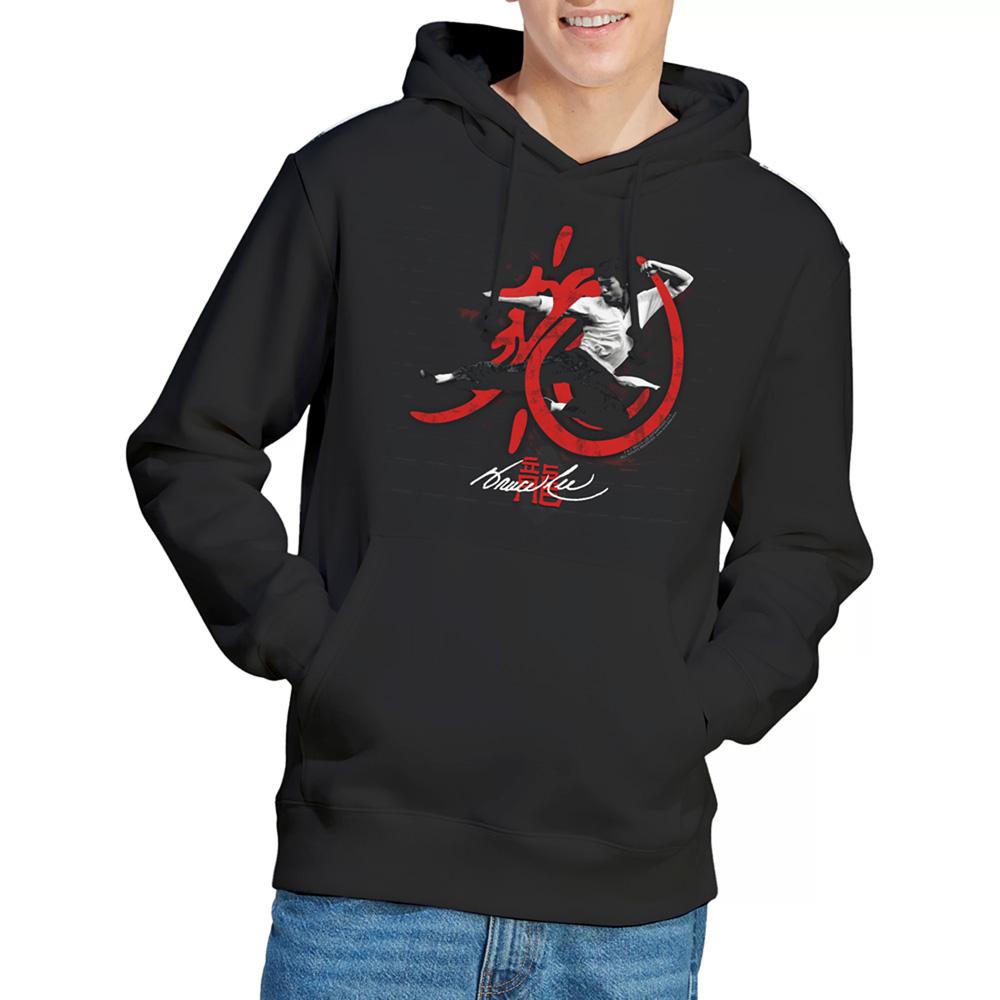Black - Side - Bruce Lee Unisex Adult High Flying Hoodie