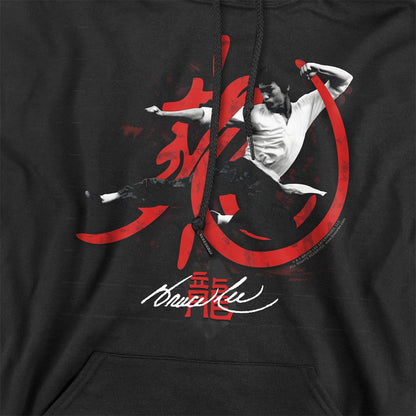Black - Pack Shot - Bruce Lee Unisex Adult High Flying Hoodie