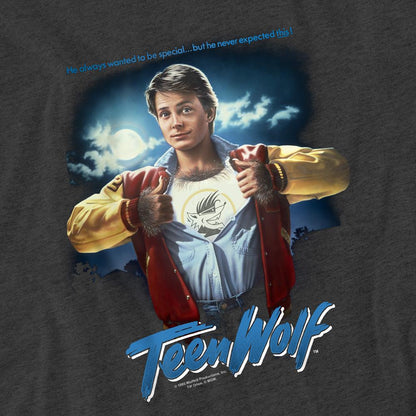 Charcoal - Side - Teen Wolf Unisex Adult Poster Heather T-Shirt