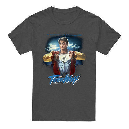 Charcoal - Front - Teen Wolf Unisex Adult Poster Heather T-Shirt