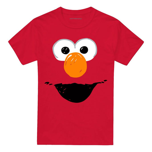 Red - Front - Sesame Street Unisex Adult Elmo Sketch T-Shirt