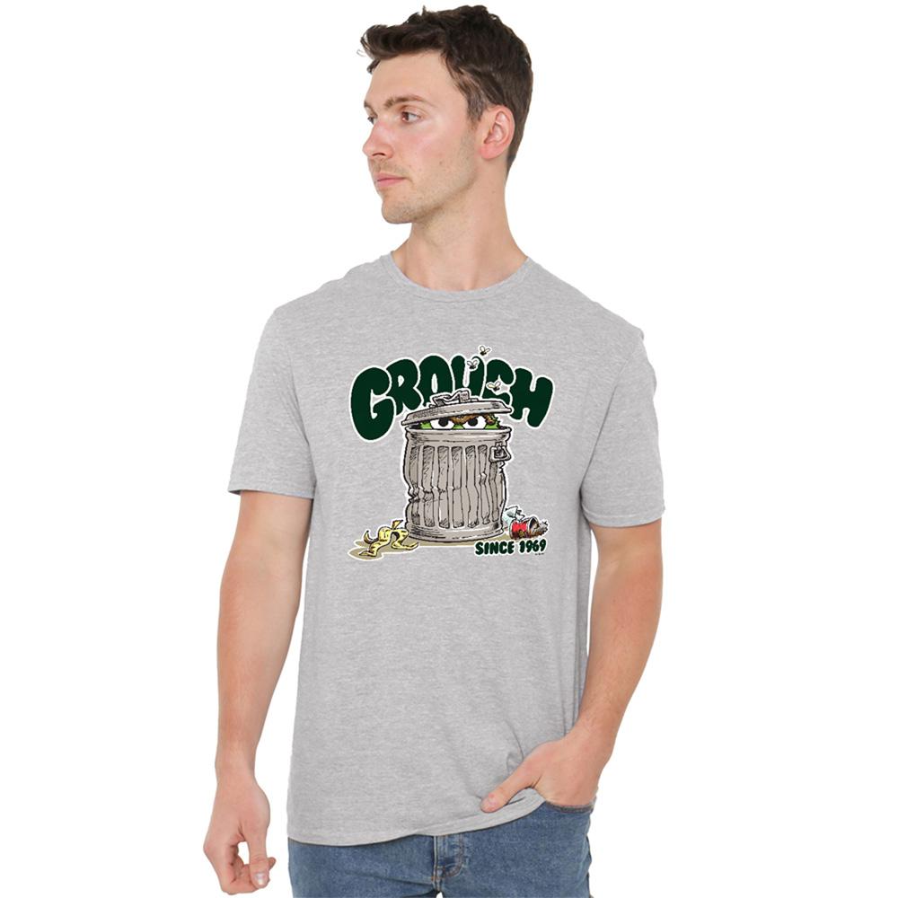 Athletic Heather - Back - Sesame Street Unisex Adult Oscar The Grouch Heather T-Shirt