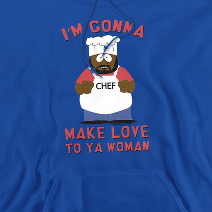 Royal Blue - Back - South Park Unisex Adult Make Love Hoodie