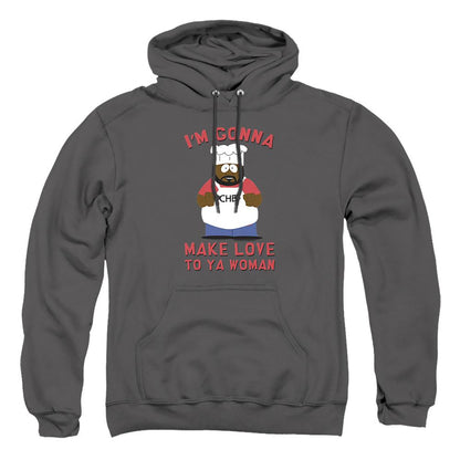 Charcoal - Front - South Park Unisex Adult Make Love Hoodie