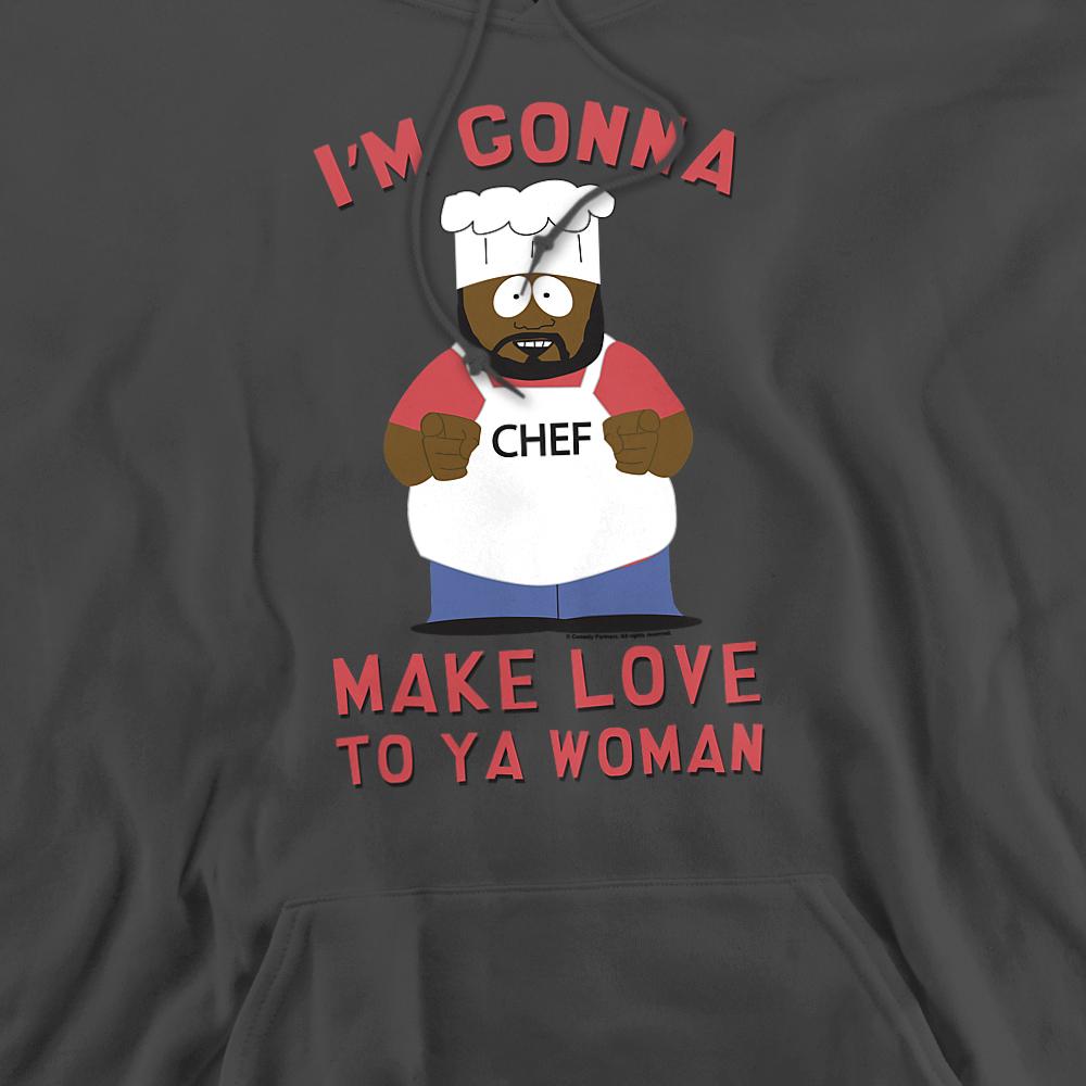 Charcoal - Back - South Park Unisex Adult Make Love Hoodie