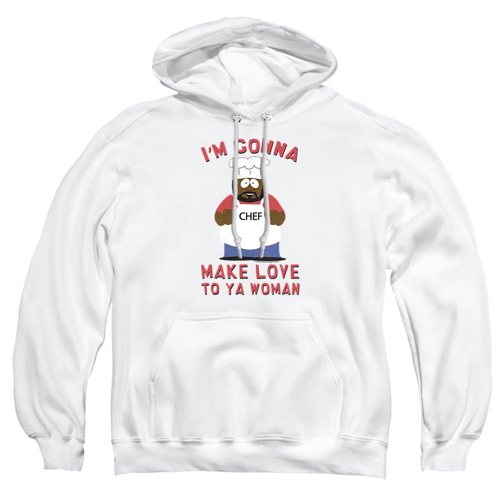 White - Front - South Park Unisex Adult Make Love Hoodie