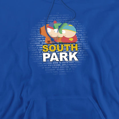 Royal Blue - Back - South Park Unisex Adult Song Lyrics Hoodie