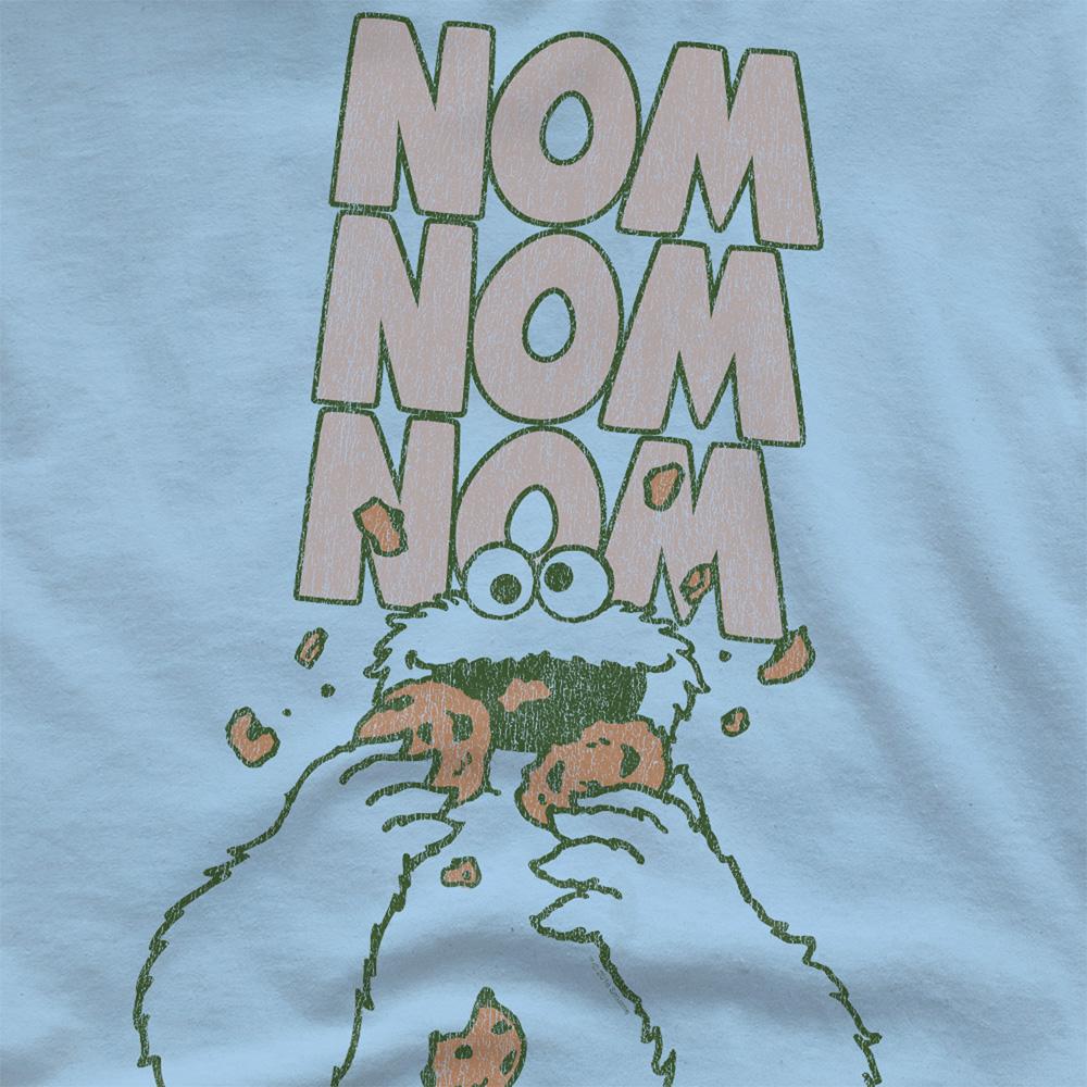 Light Blue - Side - Sesame Street Unisex Adult Nom Nom T-Shirt