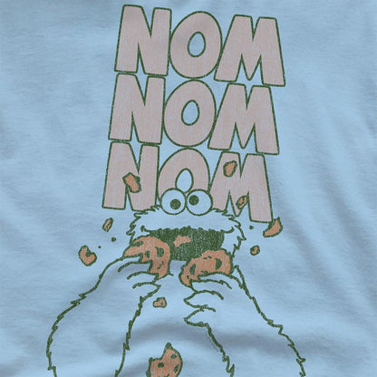 Light Blue - Side - Sesame Street Unisex Adult Nom Nom T-Shirt