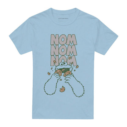 Light Blue - Front - Sesame Street Unisex Adult Nom Nom T-Shirt