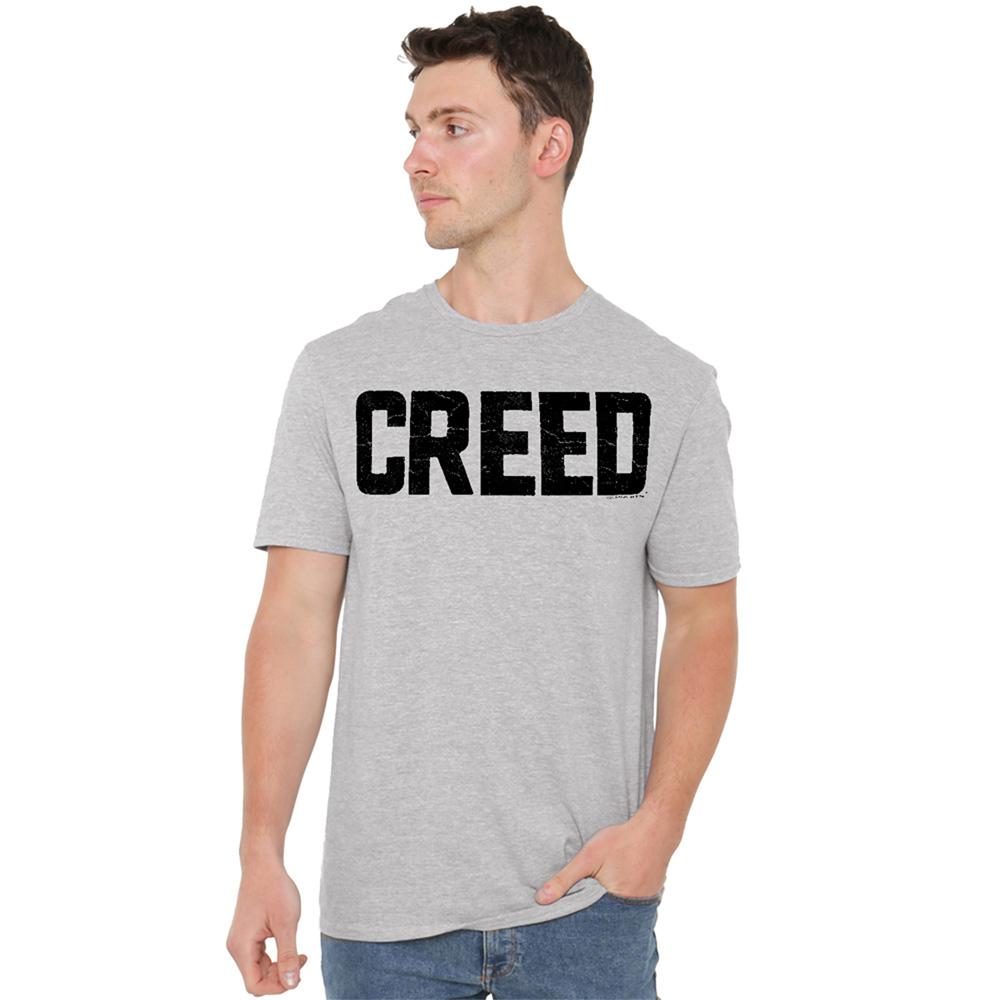 Athletic Heather - Back - Creed Unisex Adult Cracked Heather Logo T-Shirt