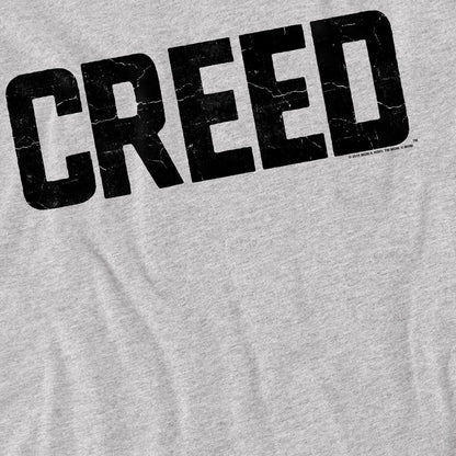 Athletic Heather - Side - Creed Unisex Adult Cracked Heather Logo T-Shirt