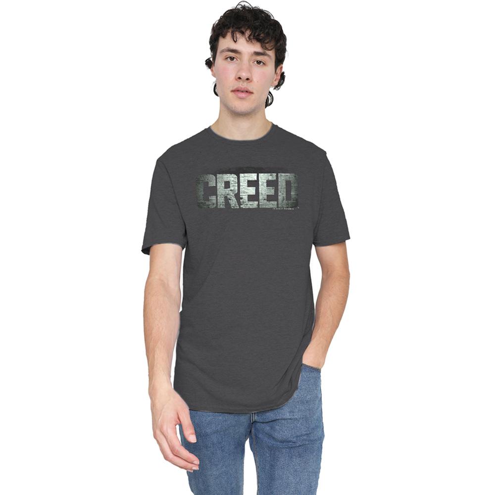 Charcoal - Side - Creed Unisex Adult Logo T-Shirt