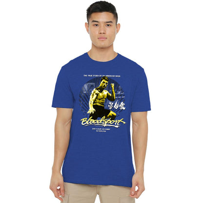 Royal Blue - Back - Bloodsport Unisex Adult American Ninja Heather T-Shirt