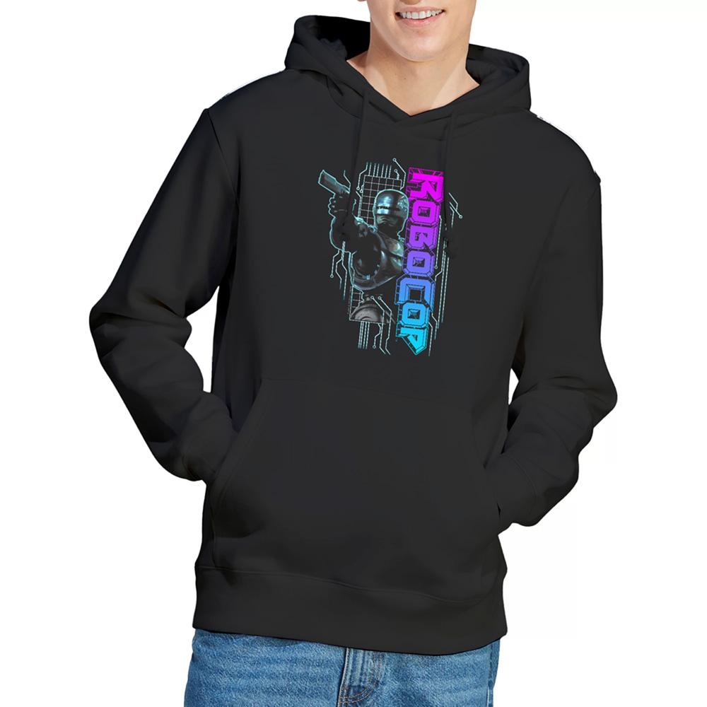 Black - Side - Robocop Unisex Adult Robo Neon Hoodie