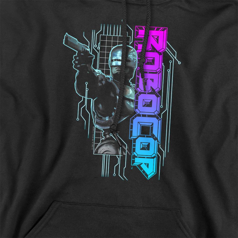 Black - Pack Shot - Robocop Unisex Adult Robo Neon Hoodie