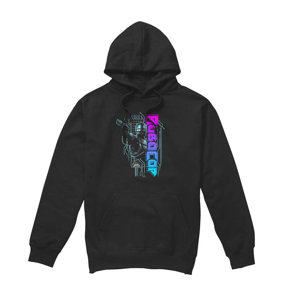 Black - Front - Robocop Unisex Adult Robo Neon Hoodie