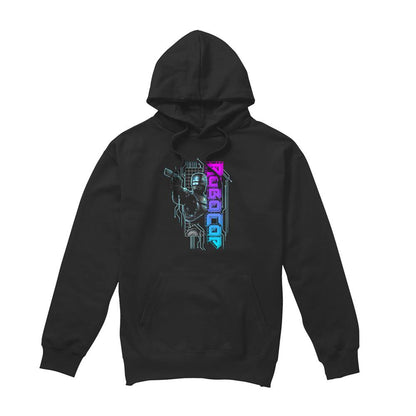 Black - Front - Robocop Unisex Adult Robo Neon Hoodie