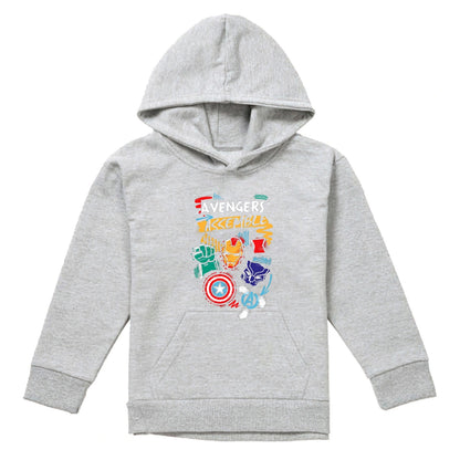 Athletic Heather - Front - Avengers Assemble Childrens-Kids Superhero Trio Pullover Hoodie