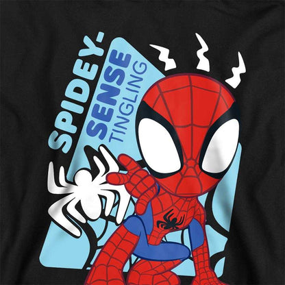 Black - Side - Spidey And His Amazing Friends Childrens-Kids Spidey Senses Pull Over Hoodie