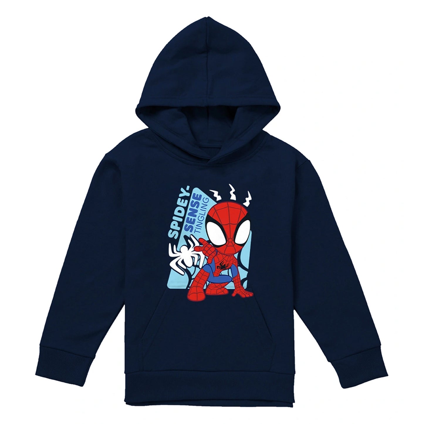 Navy - Front - Spidey And His Amazing Friends Childrens-Kids Spidey Senses Pull Over Hoodie