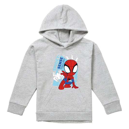 Athletic Heather - Front - Spidey And His Amazing Friends Childrens-Kids Spidey Senses Pull Over Hoodie