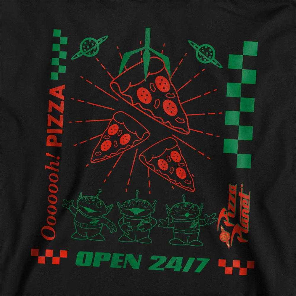 Black - Side - Toy Story Childrens-Kids Pizza Planet Aliens Hoodie