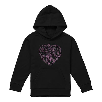 Athletic Heather - Front - Frozen Childrens-Kids Elsa & Anna Heart Heather Hoodie
