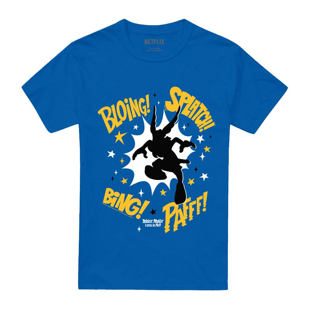 Royal Blue - Front - Asterix Unisex Adult Fight Silhouette T-Shirt