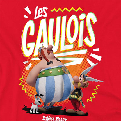 Red - Side - Asterix Unisex Adult The Heroic Gauls T-Shirt
