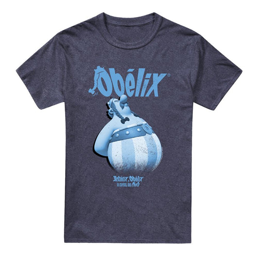 Heather Navy - Front - Asterix Unisex Adult Grump Heather T-Shirt
