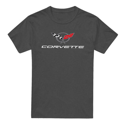 Charcoal Heather - Front - Chevrolet Unisex Adult Corvette Modern Emblem Heather T-Shirt