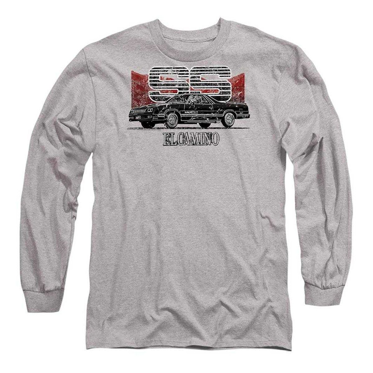 Athletic Heather - Front - Chevrolet Unisex Adult El Camino Ss Mountains Heather Long-Sleeved T-Shirt