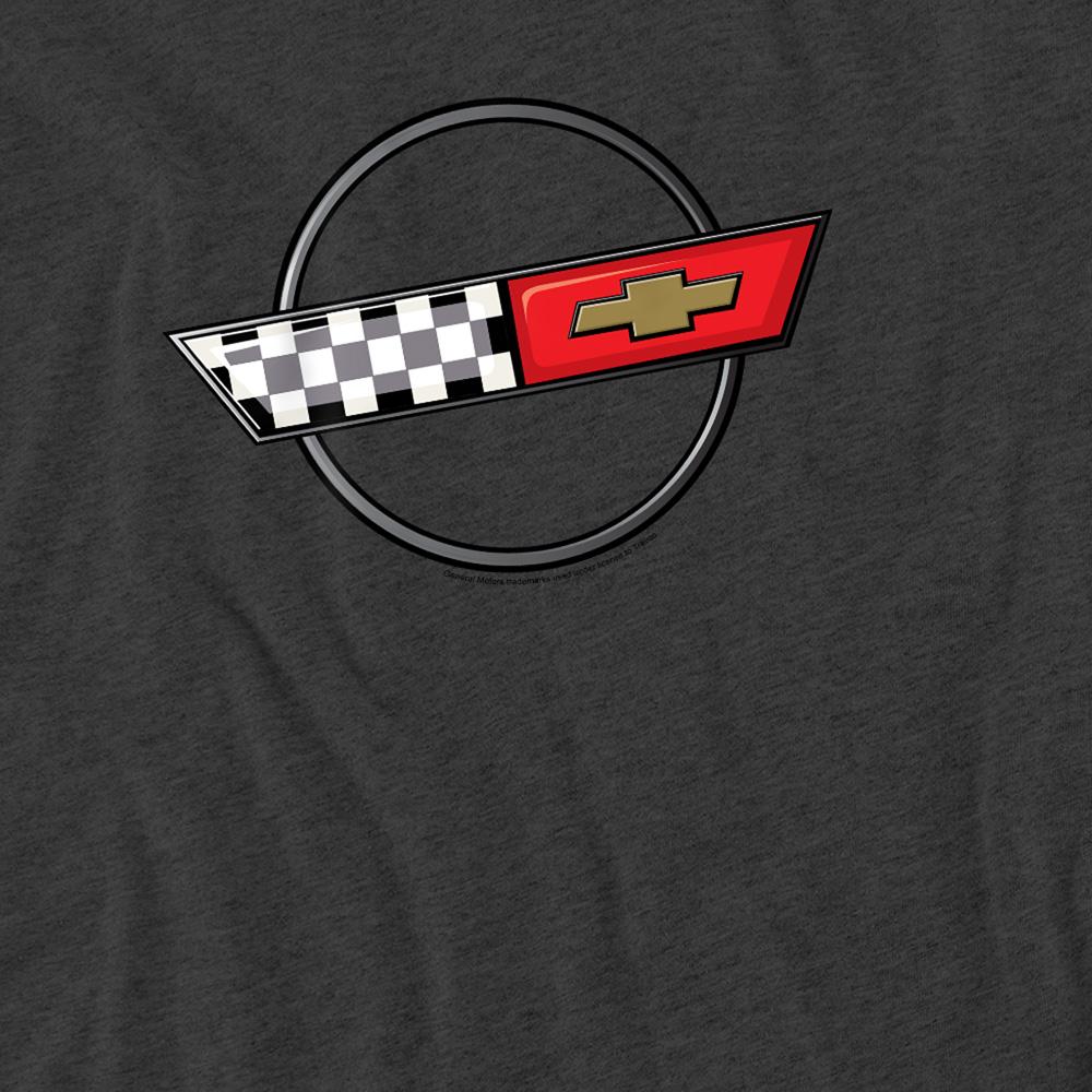 Charcoal Heather - Side - Chevrolet Unisex Adult 4Th Gen Vette Logo Heather T-Shirt